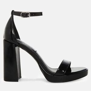 Steve Madden Posie Black Patent Block Heels